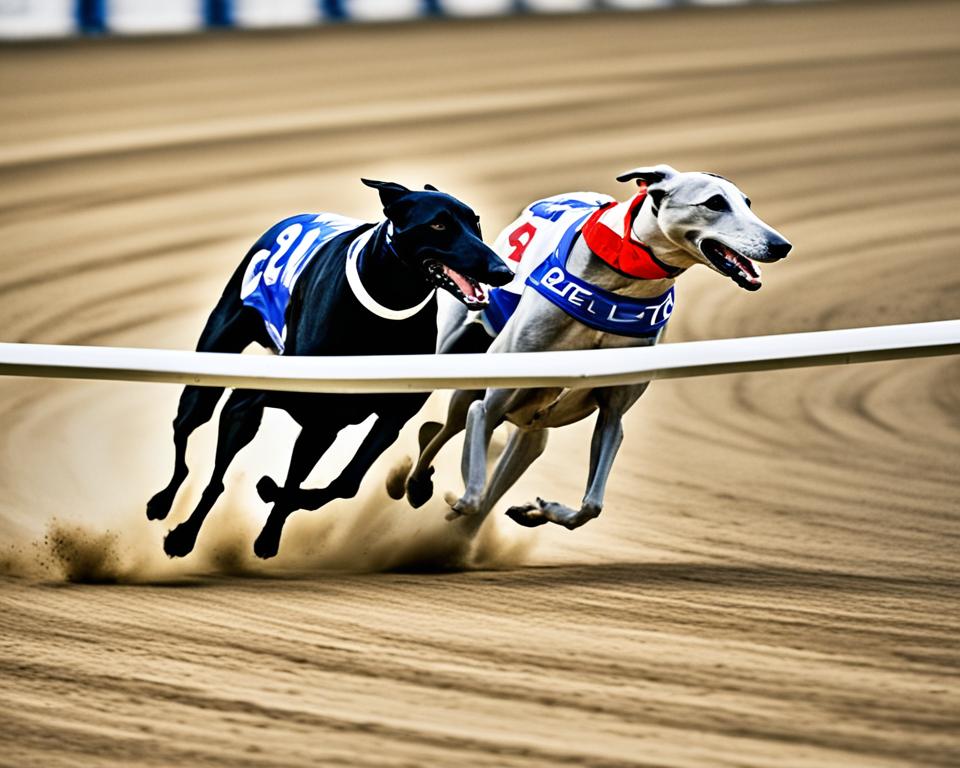 Rolletto greyhounds - white and black dogs